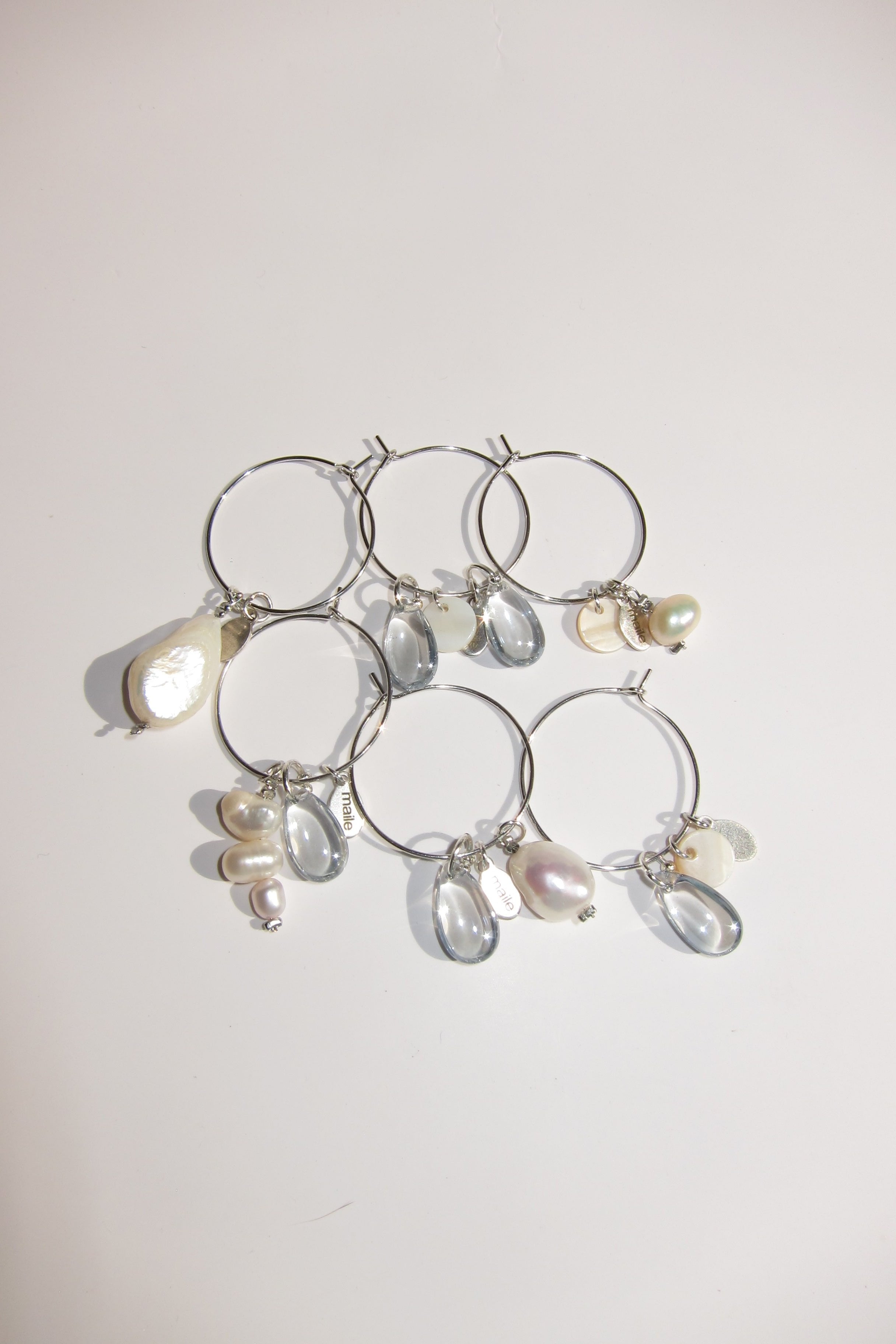 pearl teardrop wine charms