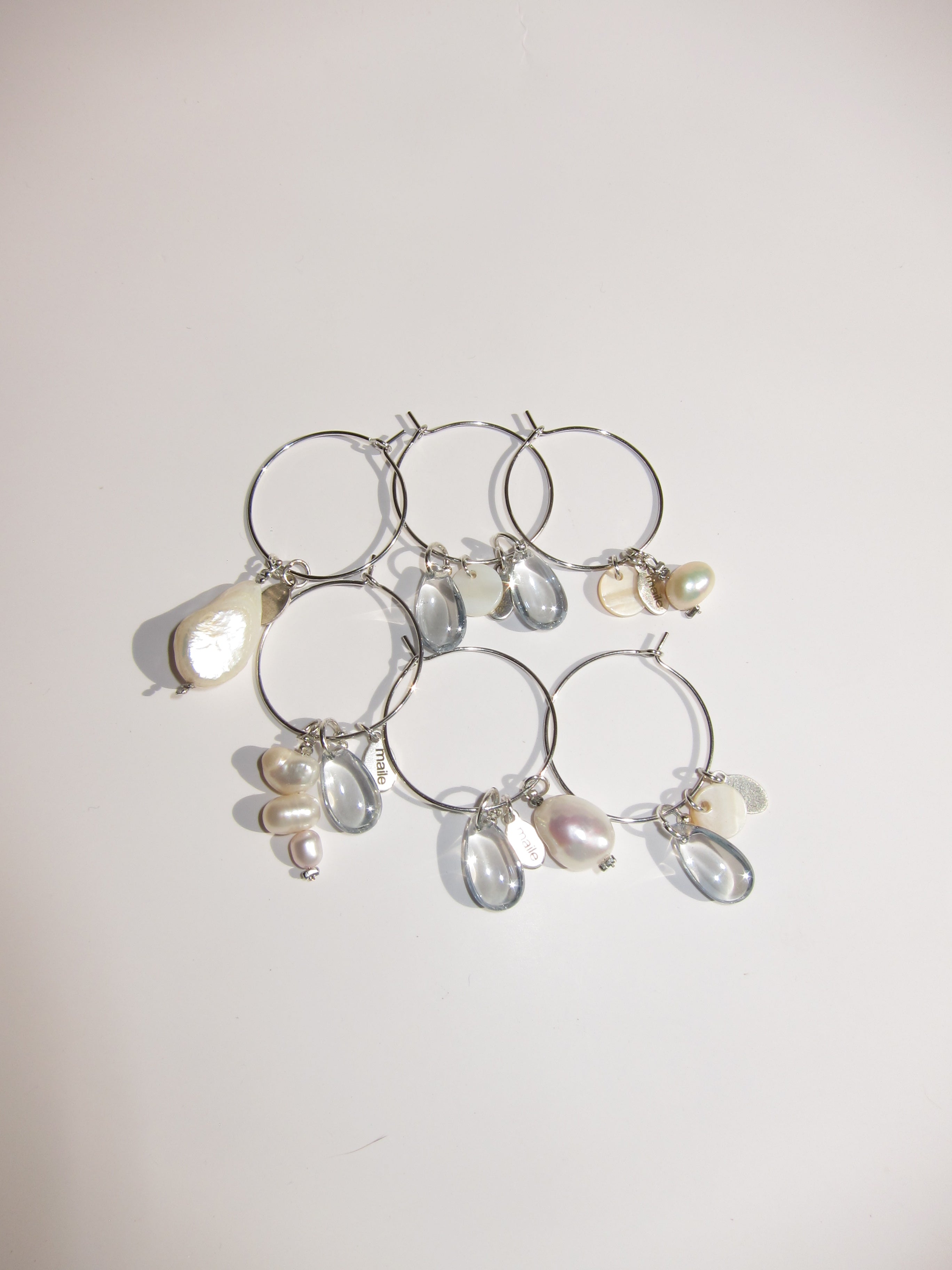 pearl teardrop wine charms