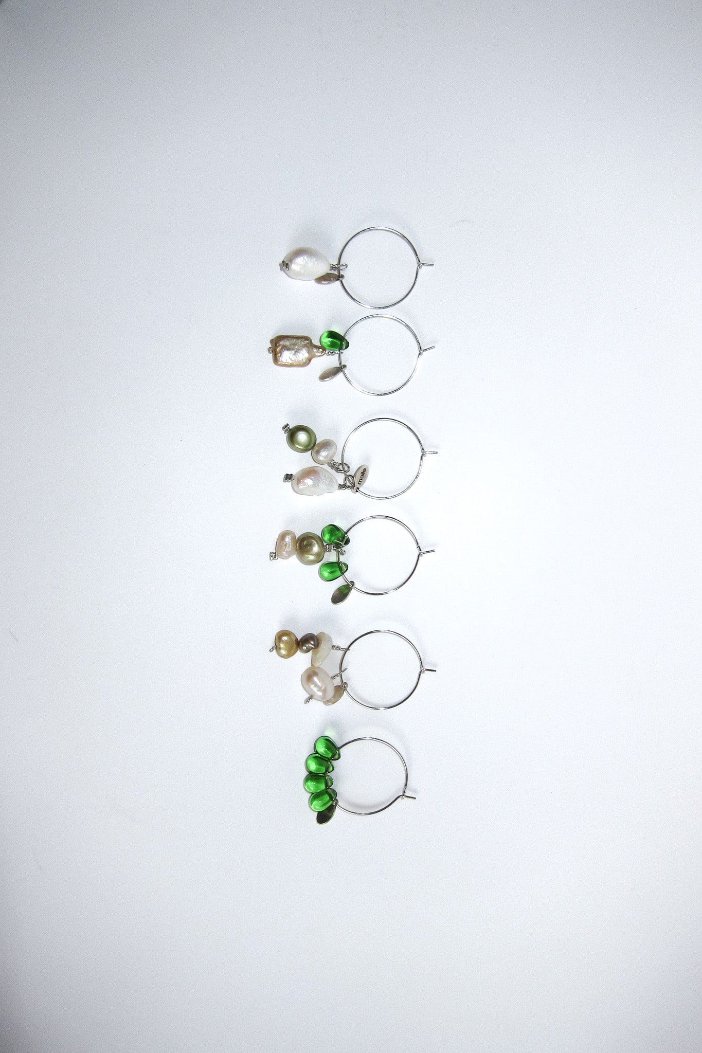 Pearl Green Teardrop Wine Charms