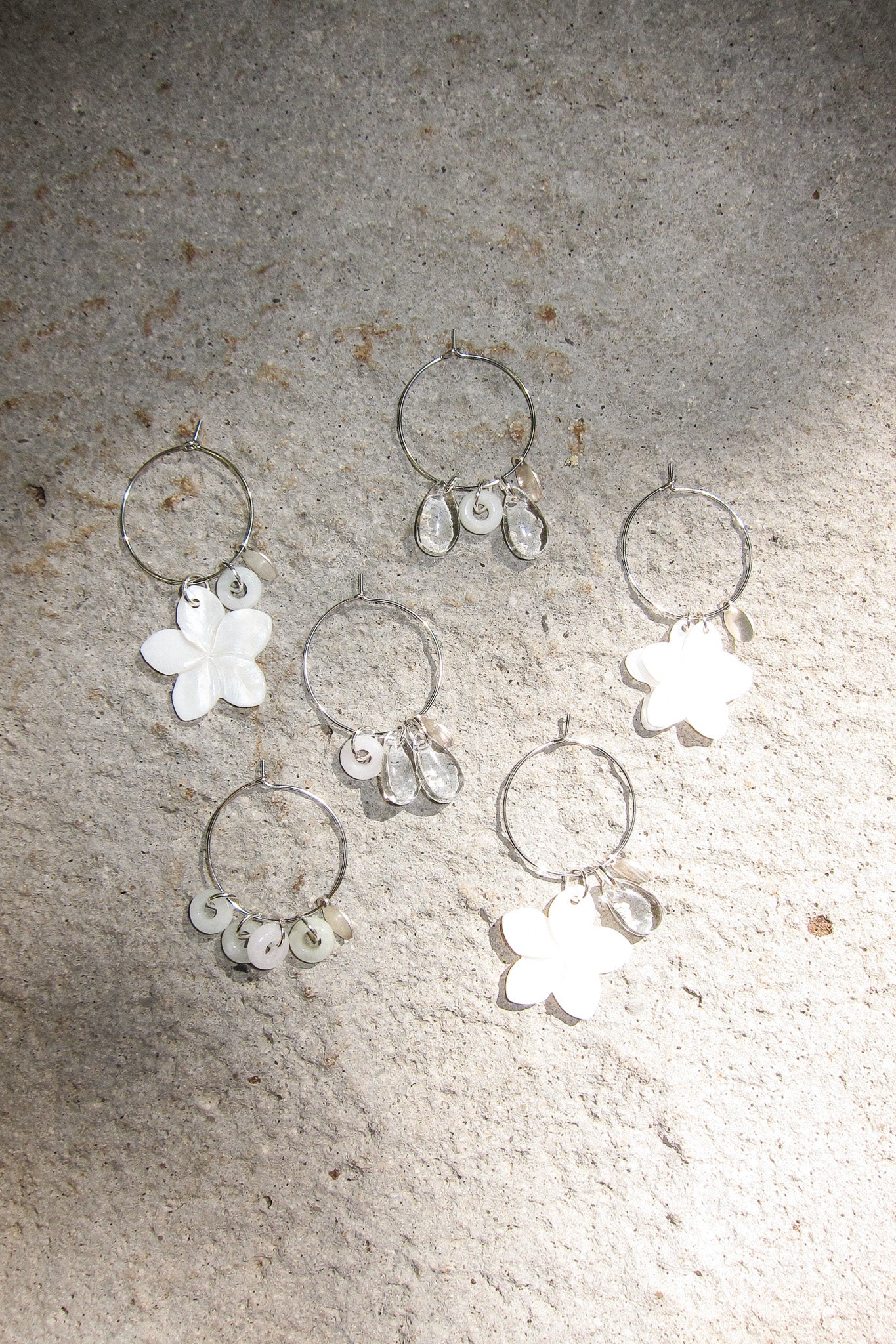 Plumeria Teardrop Wine Charms